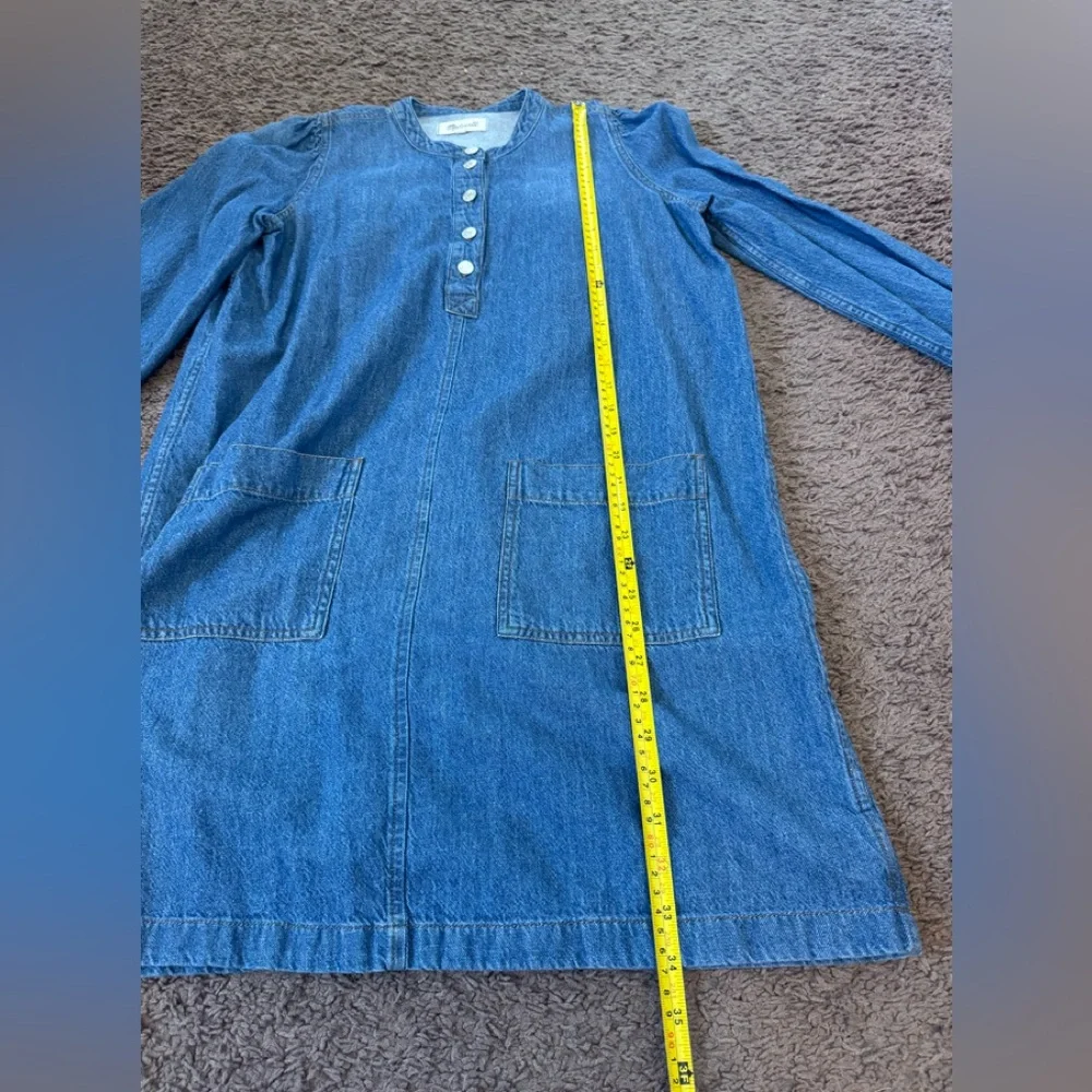 Madewell Denim Puff Sleeve Shirt Dress Long Sleeve Size M Medium $98 - Picture 8 of 10